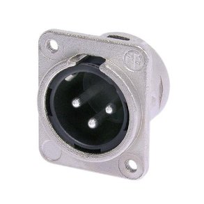 Neutrik XLR chassis han-stik med l�s & M3 gevind