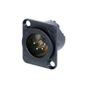 Neutrik 4P XLR chassis han-stik, sort hus