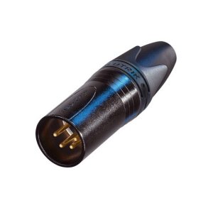 Neutrik XLR kabelfatning han, sort hus, guld kontakter