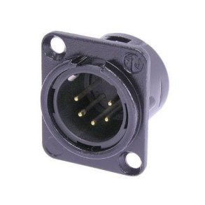 Neutrik XLR chassis stik, sort hus & guldkontakt