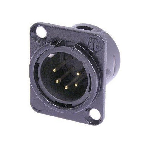 Neutrik XLR chassis stik, sort hus & guldkontakt