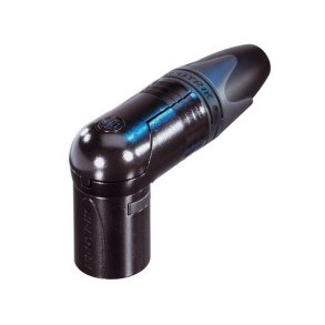Neutrik XLR han-stik, vinkel, sort hus & guldkontakt