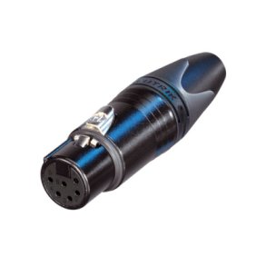 XLR kabel fatning hun, sort hus & guldkontakter