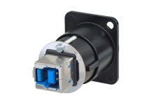 Neutrik USB3 chassisfatning A til B, vendbar, sort