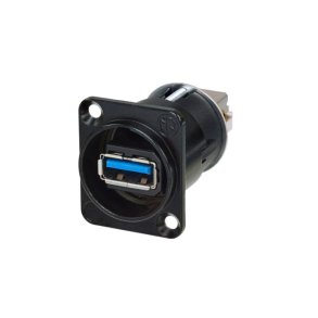 Neutrik USB3 chassiegenomf�ring A till B, v�ndbar, svart