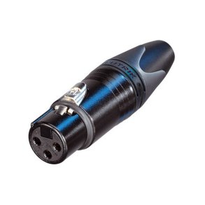 Neutrik NC3FXX-B 3P XLR hona kabelkontakt, svart guldpl�terade kontakter