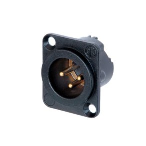 Neutrik XLR chassis han-stik m/ l�s & duplex gc guld