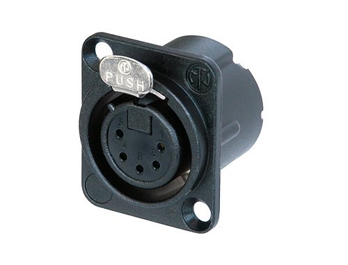 Neutrik XLR chassis fatning hun, sort hus & guldkontakter