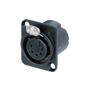 Neutrik XLR chassis fatning hun, sort hus & guldkontakter