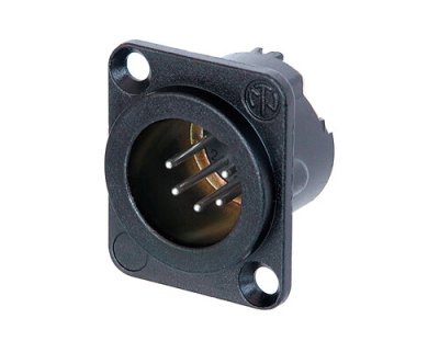 Neutrik XLR chassis han-stik, sort hus