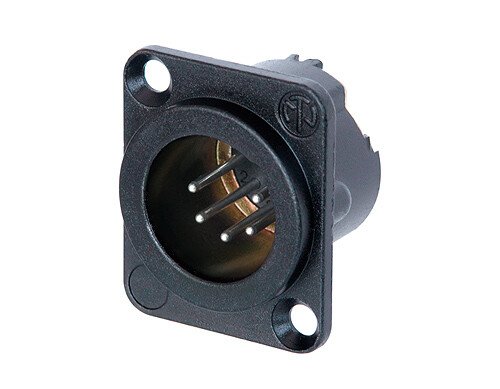 Neutrik XLR chassis han-stik, sort hus