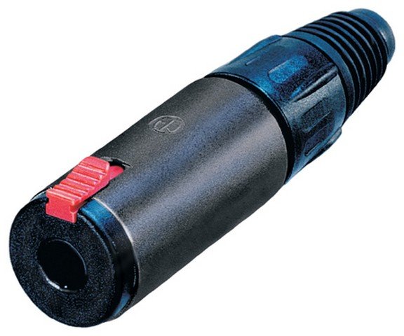 Neutrik Jack hon kabelfste, balanserad, svart hlje