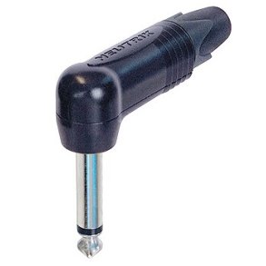 Neutrik NP2RX-BAG mono vinkel jack kabelstik, sort med s�lv kontakt