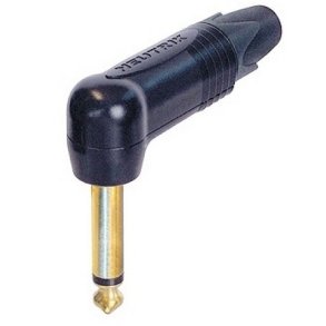 Neutrik NP2RX-B Jackstik mono vinkel jack kabelstik, sort med guld kontakt