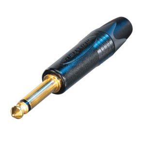 Neutrik NP2X-B Jackstik mono slank, sort hus & guldkontakt