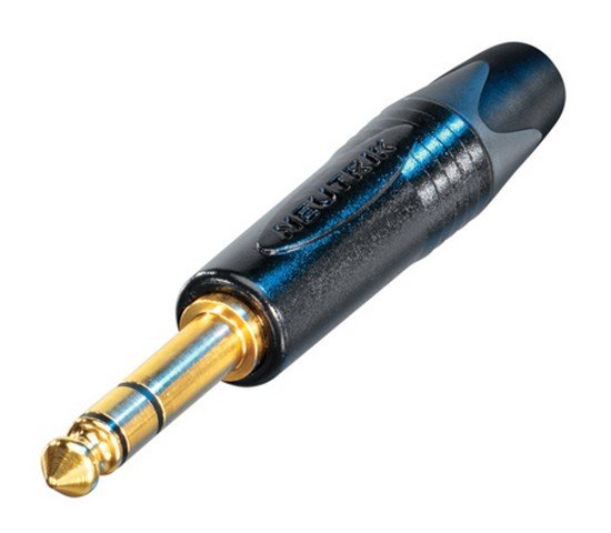 Neutrik NP3X-B stereo jackstick guldkontakt, Sort
