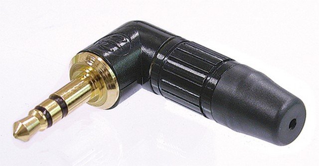 Neutrik minijackstik stereo, vinkel, Sort