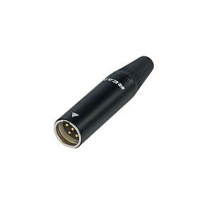 REAN Mini XLR stikk, 3-polet, svart hus