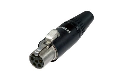 REAN Mini XLR-udtag 5-pol, sort hus