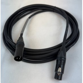 Nexum Mikrofon- og DMX kabel med sorte Neutrik XLR og klar krymp