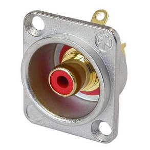Neutrik RCA Phono blank chassis med rd markering