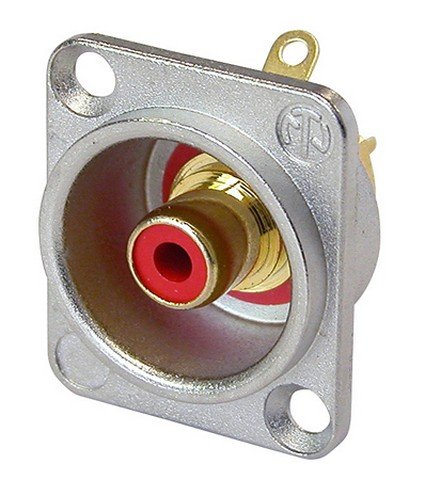 Neutrik RCA Phono tomt chassis med rd markering