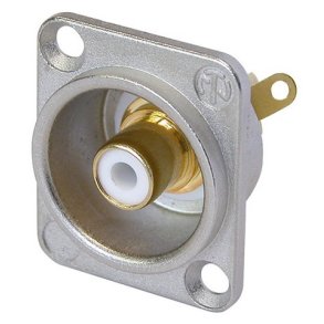 Neutrik RCA Phono blank chassis med hvid markering