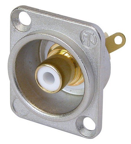 Neutrik RCA Phono tomt chassis med hvid markering