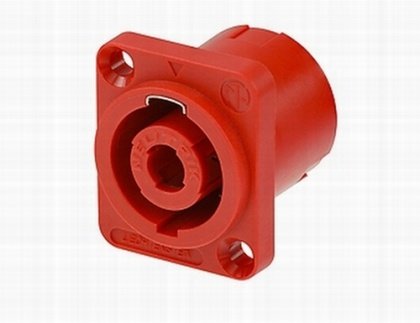 SpeakON han chassis stik m/printben, RD, til brokobling