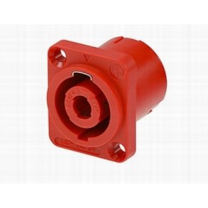 SpeakON han chassis stik m/printben, R�D, til brokobling