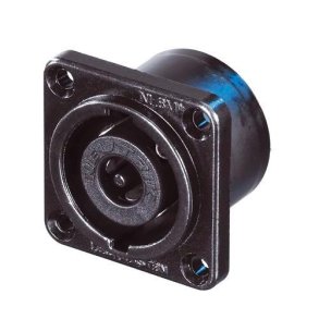 SpeakON han chassis stik med printben, sort