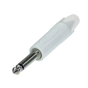Neutrik Jackstik mono slim version, hvid lakeret