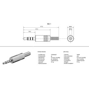 Mini jackstik 4-polet til iOS udstyr