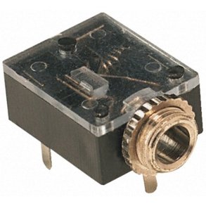 Mini jack 3,5mm chassis PCB m/ bryter funksjon
