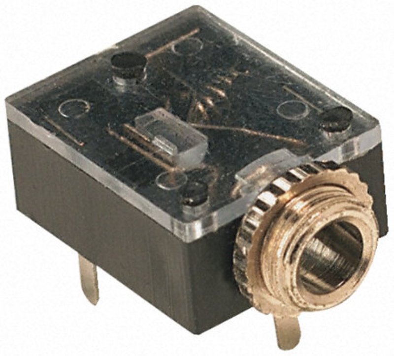 Mini jack 3,5mm chassis PCB m/ afbryder funktion