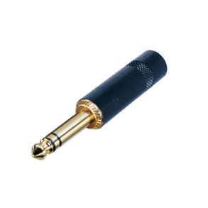 REAN Jackstik, sort metalhus, stereo