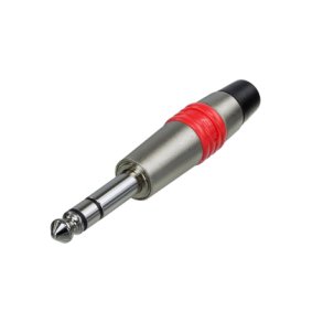 REAN Jackstik i metalhus, stereo, bl� markering