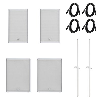 RCF PA s�t med 2 x NX932-AW og 2 x SUB18-AXW Hvid