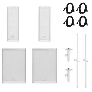 RCF PA s�t med 2 x NXL14-A og 2 x SUB15-AX, Hvid