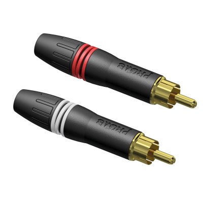 ProCab RCA stik - han par (2 styk), Sort