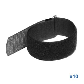 Velcrob�nd 170x25 mm pakke med 10 styk, Sort/Gr�