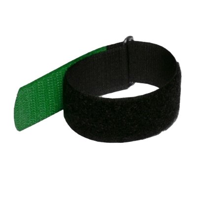 Velcrob�nd 170x25 mm pakke med 10 styk, Sort/Gr�n