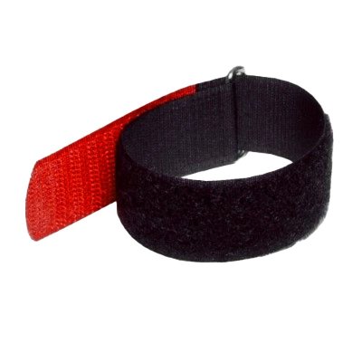 Velcrob�nd 410x25 mm pakke med 10 styk, Sort/R�d