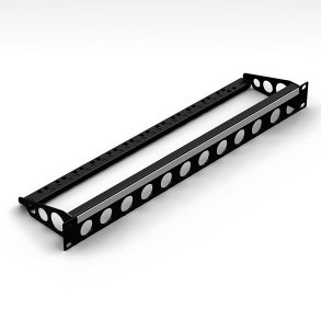 Rackpanel 1U 12 D-size med kabelaflastning
