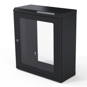 Vggmonterad rack med polykarbonatdrr 12 enheter, anvndbart djup 225 mm