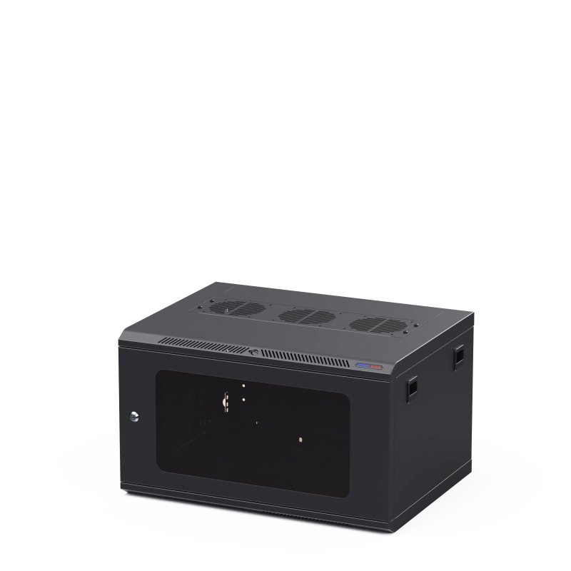 Vggmonterad rack med polykarbonatdrr 6 enheter, anvndbart djup 400 mm