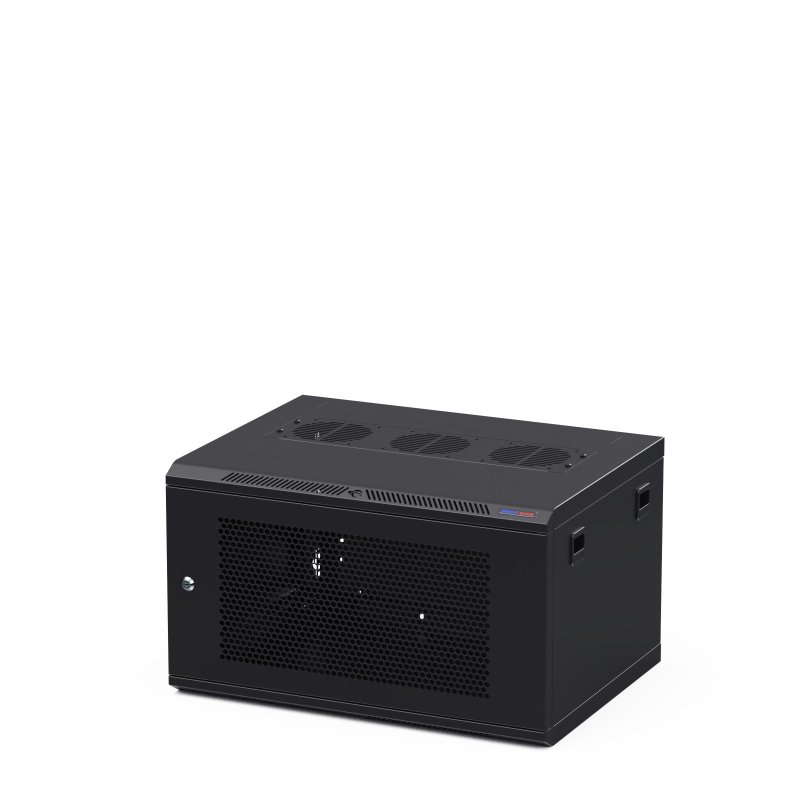 Vggmonterat rack med gallerlucka 6 enhet, anvndbart djup 400 mm