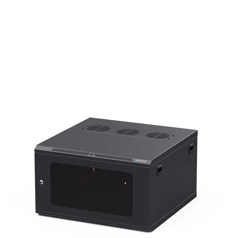 Vggmonterad rack med polykarbonatdrr 6 enheter, anvndbart djup 600 mm