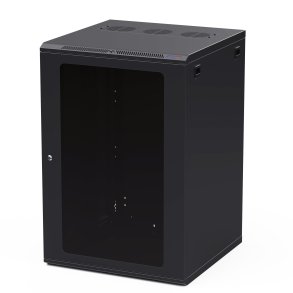 Vggmonterat rack med polykarbonat drr 18 enheter, anvndbart djup 600 mm