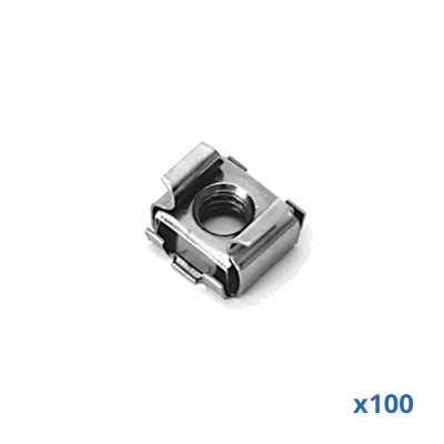 Rackmutter M6 2.7-3.5 mm, p�se med 100 stycken